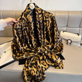 Spring Autumn Leopard Silk Scarf Women's Luxury Design Smooth Scarf Soft Shawl Beach Sun Protection 80x180cm Foulard Bandana
