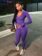 Weird Puss Sporty Casual 2 Piece Set Women Tracksuit Hooded Zip Crop Tops+Leggings Fitness Soft Stretch Streetwear Activity Suit