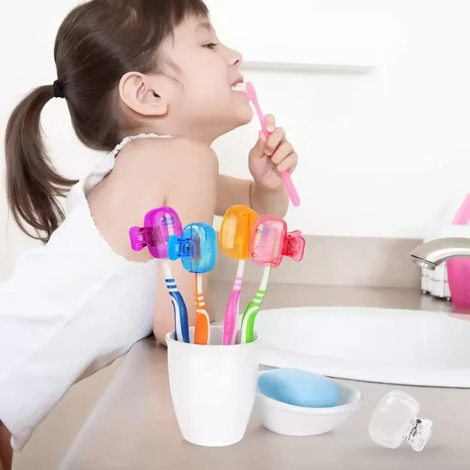 2/4Pcs Travel Toothbrush Toothbrush Protector Cap Brush Pod Case Portable Plastic Clip for Home Travel, Camping, School, Busines