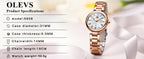 OLEVS 5608 Women Fashion Watch Stainless Steel Calendar Night Light Watch Original Brand Elegant Women Quartz Watch Reloj Mujer