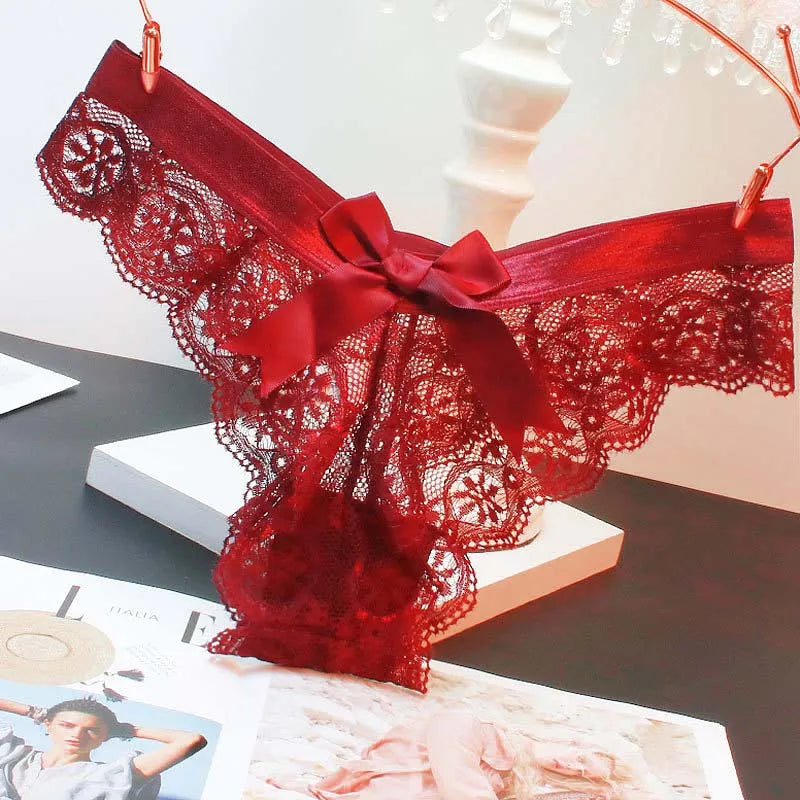 Sexy Lace Thong Women Butterfly Low Waist Panties Transparent Underwear Ladies Briefs Lingere Panty Underware Womens Lingerie
