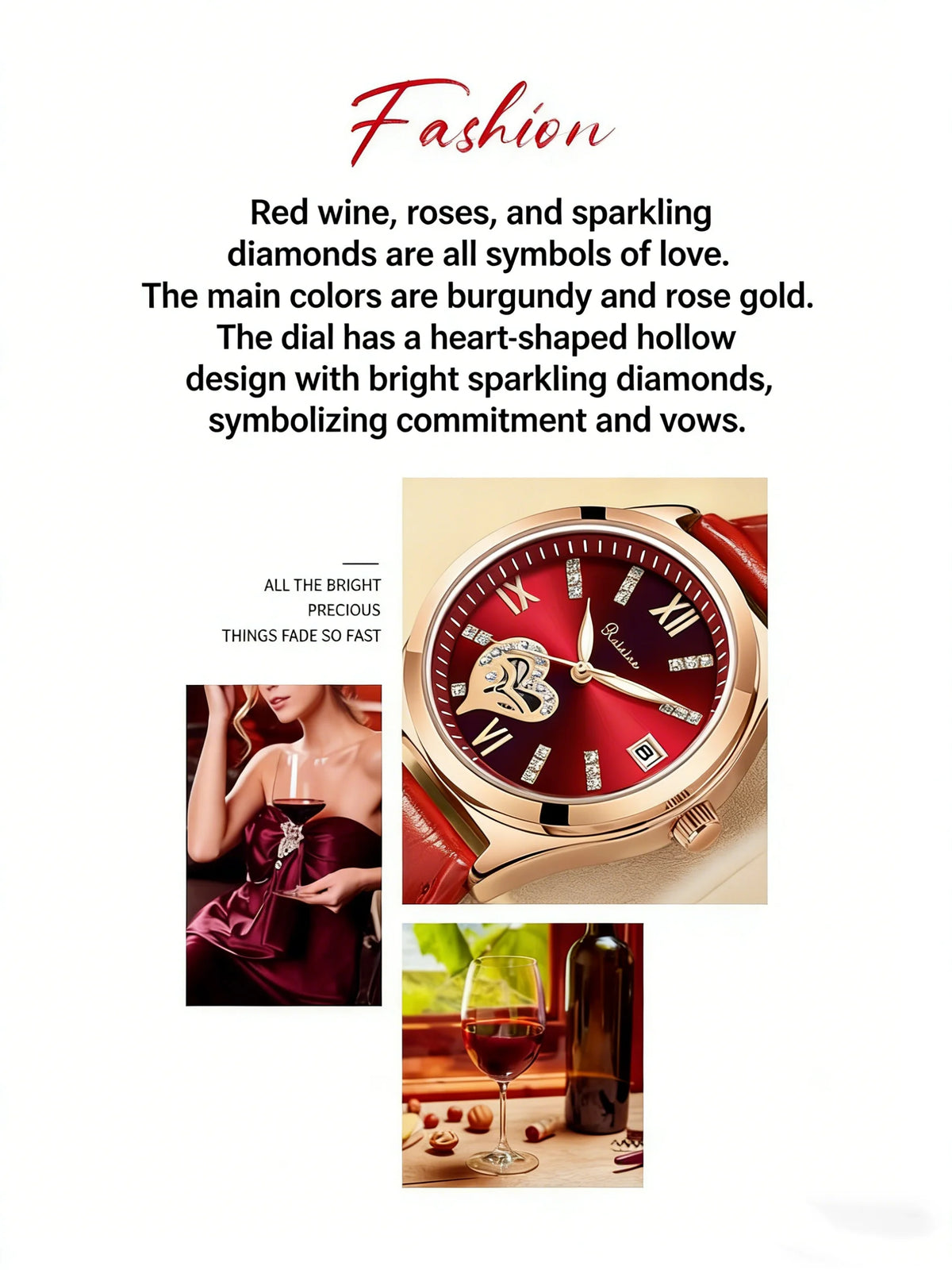 RUIXINE Fashion Woman Watches Waterproof Luminous Date Leather Quartz Wristwatch Elegant Dress Ladies Watch For Woman's Gift