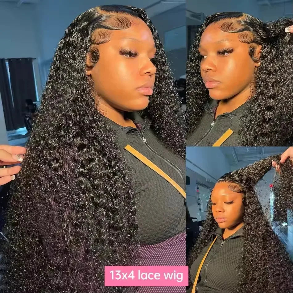 200% Density 13x6 13x4 Deep Wave Hd Lace Frontal Wigs Human Hair 30 40 Inch Wet And Wavy Loose Water Wave Lace Front Wig 360 Curly Lace Frontal Human Hair Lace Wigs For Women Human Hair 100% Human Hair