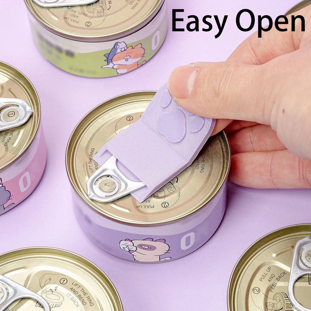 3D Printed Creative Cat Paw Shaped Pet Food Can Opener, Multifunctional Portable Cat Food Can Opener, Safe and Easy to Grip