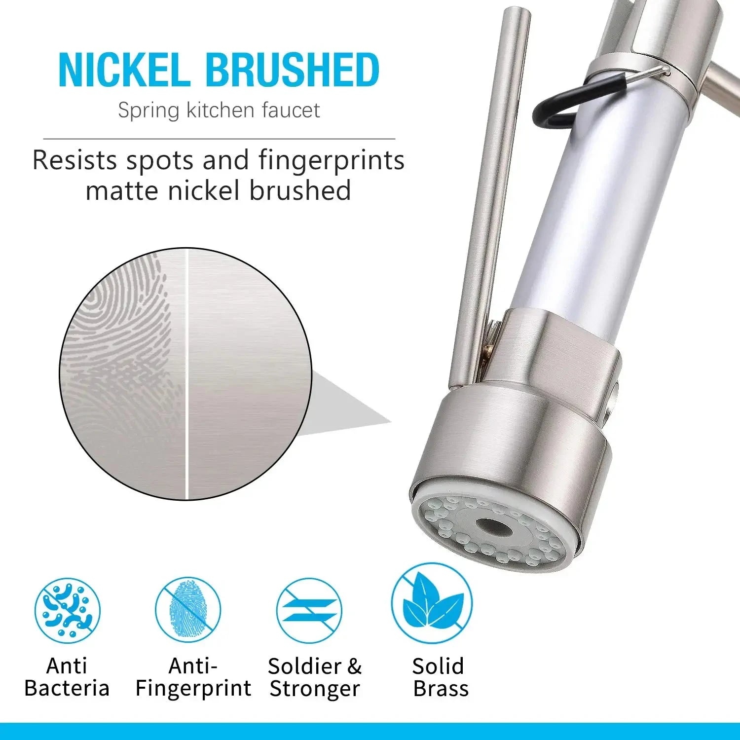Pull Down Spring Kitchen Faucet, Hot Cold Stainless Steel Kitchen Sink Mixer Tap, Single Handle Hot Cold Spring Kitchen Faucets