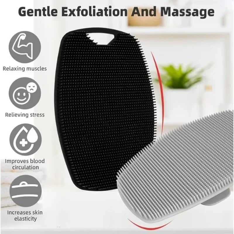 Exfoliating Silicone Bath Brush Portable Massage Bath Brush Body Scrubber Shower Gel Skin Washing Massage Brush Gadget Bathroom