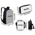 Football Star Child School Backpack with Lunch R-Ronaldos Bags ,Pencil Bags ,C-CR7 School Bags for Boys Girls Best Gift