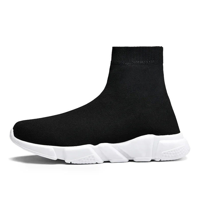 Classic Black High Top Sneakers For Men Designer Shoes Slip-on Men's Casual Sneakers Comfy Breathable Knit Women's Sports Shoes