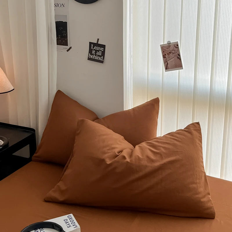 Cozy Bedding Set 3Pcs,1 Duvet Cover with Zipper Closure,2 Pillowcases,Solid Color,Super Soft, Machine Washable, Colorfast