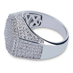 BAOSHINA Men's Ring Hip Hop Iced Out High Quality Micro Pave CZ Finger Ring Square Rings For Men Jewelry