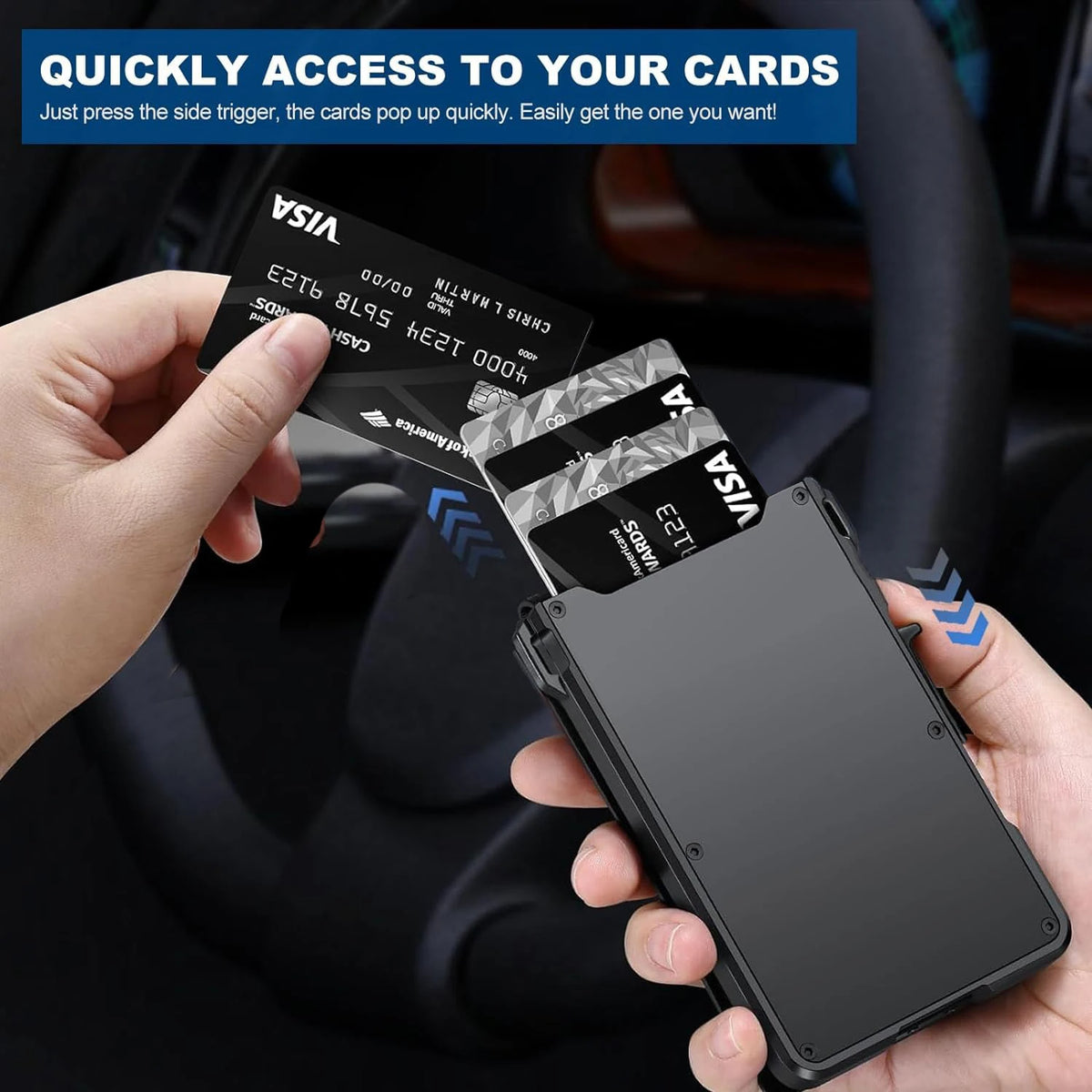 Hot Sale Men's Minimalist Card Holder Carbon Fiber for pop RFID Wallet Anti-theft & Anti-rfid Leather Metal Aluminum Cash Folder