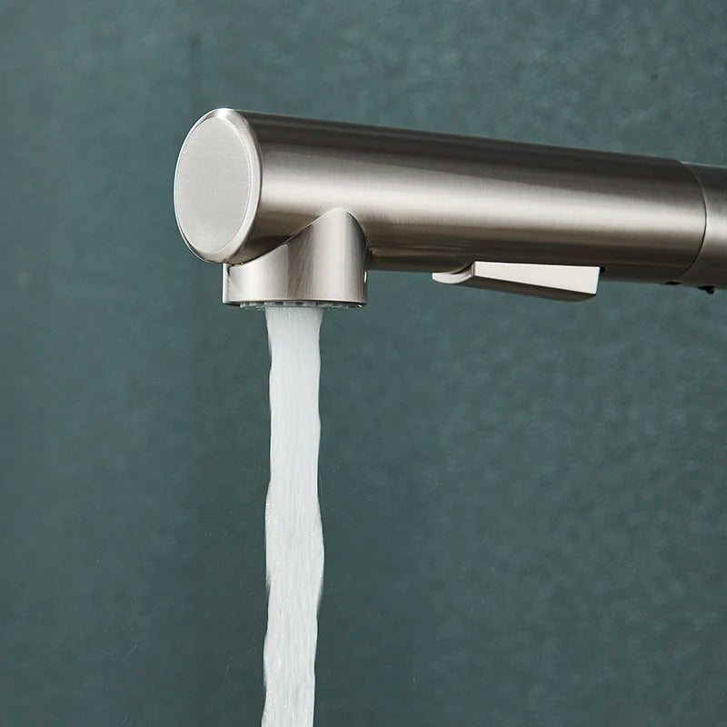 Black Pull Out Kitchen Sink Faucet Deck Mounted Stream Sprayer Kitchen Mixer Tap Bathroom Kitchen Hot Cold Tap