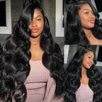 40 42 Inches Silky Smooth Natural Black Body Wave Virgin Lace Wig 16 To 42 Inches 13x6 Wide HD Lace Front 13x4 Daily Lace 250 Density Pre Plucked Undetectable Hairline