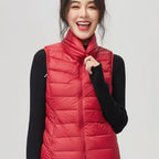 New 2026 Women Women Ultra Light Down Vests Slim Sleeveless Jacket Portable Girl Lightweight Windproof Waistcoat