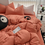 Cozy Bedding Set 3Pcs,1 Duvet Cover with Zipper Closure,2 Pillowcases,Solid Color,Super Soft, Machine Washable, Colorfast