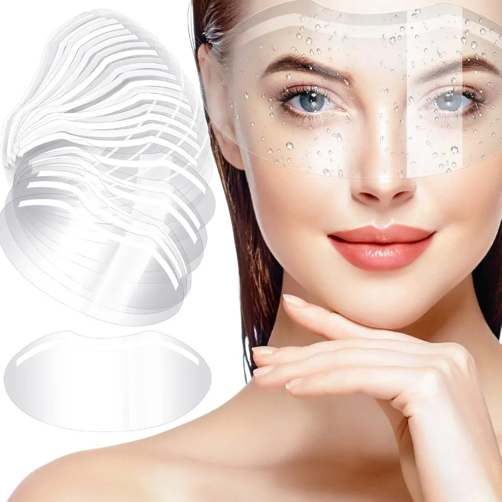 50Pcs Makeup Shower Face Visors Disposable Plastic Shower Visor Clear Face Cover Hairspray Salon Eyelash Extensions Styling Tool