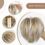 Synthetic Short 10 Inch Straight Claw Clip Ponytail Extensions Blonde Black False Layered Pony Tails Hair Pieces For Women