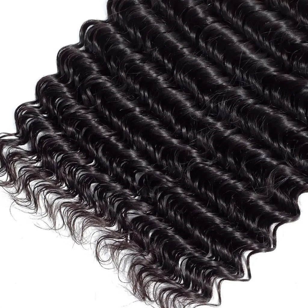 Burmese Curly Bundles with Frontal 100% Human Hair Weave Deep Wave Bundles and Closure Curly Bundles and Frontal For Extension