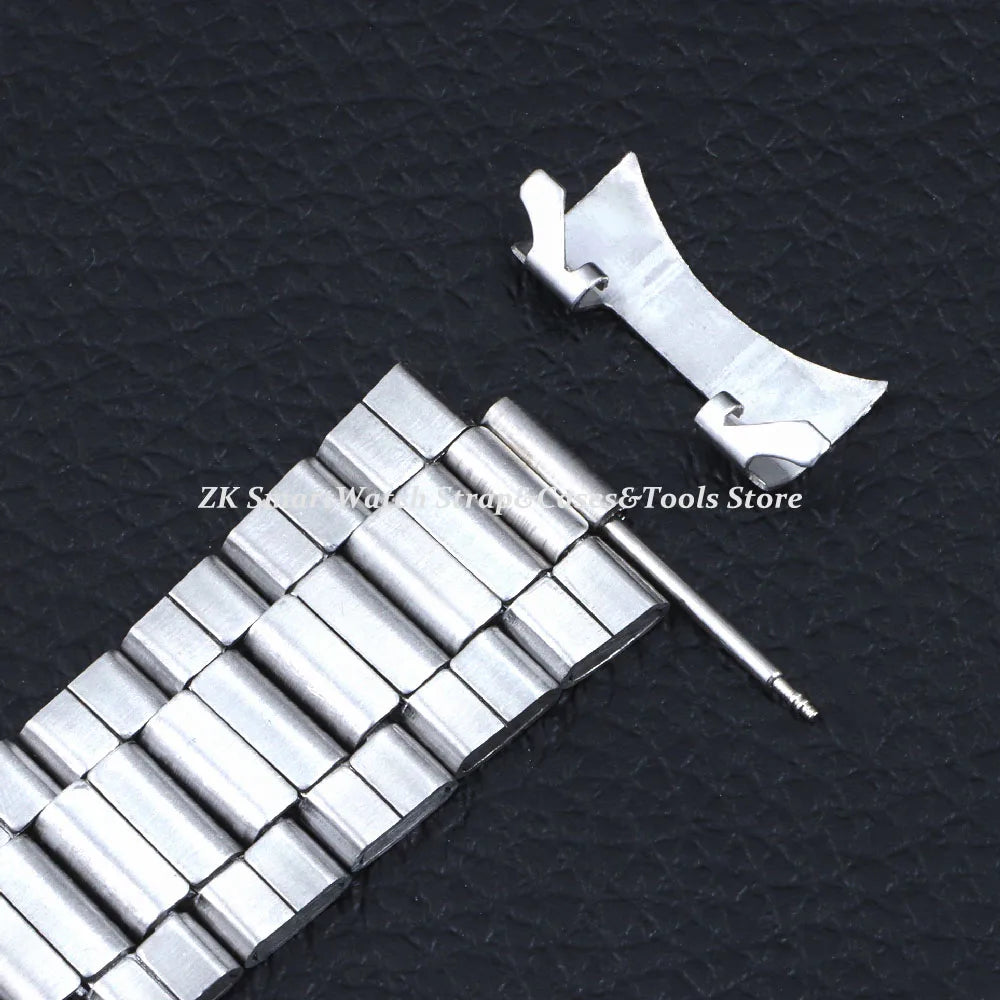 20mm 22mm Watch Straps Steel Metal Watch Bands Curved Arc End Bracelet Waterproof Diving Replacement Wristband Belt Accessories