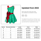 Kids Girls Sequins Christmas Dance Costume Candy Cane Striped Ballet Tutu Dance Dress Bowknot Leotard Party New Year Dancewear