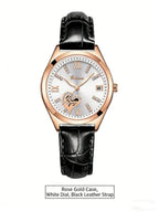 RUIXINE Fashion Woman Watches Waterproof Luminous Date Leather Quartz Wristwatch Elegant Dress Ladies Watch For Woman's Gift