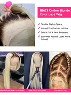 13x6 Lace Frontal Wig 1B 613 Ombre Blonde Full Lace Human Hair Wig Dark Roots Pre Plucked  Lace Front Human Hair Wigs for Women