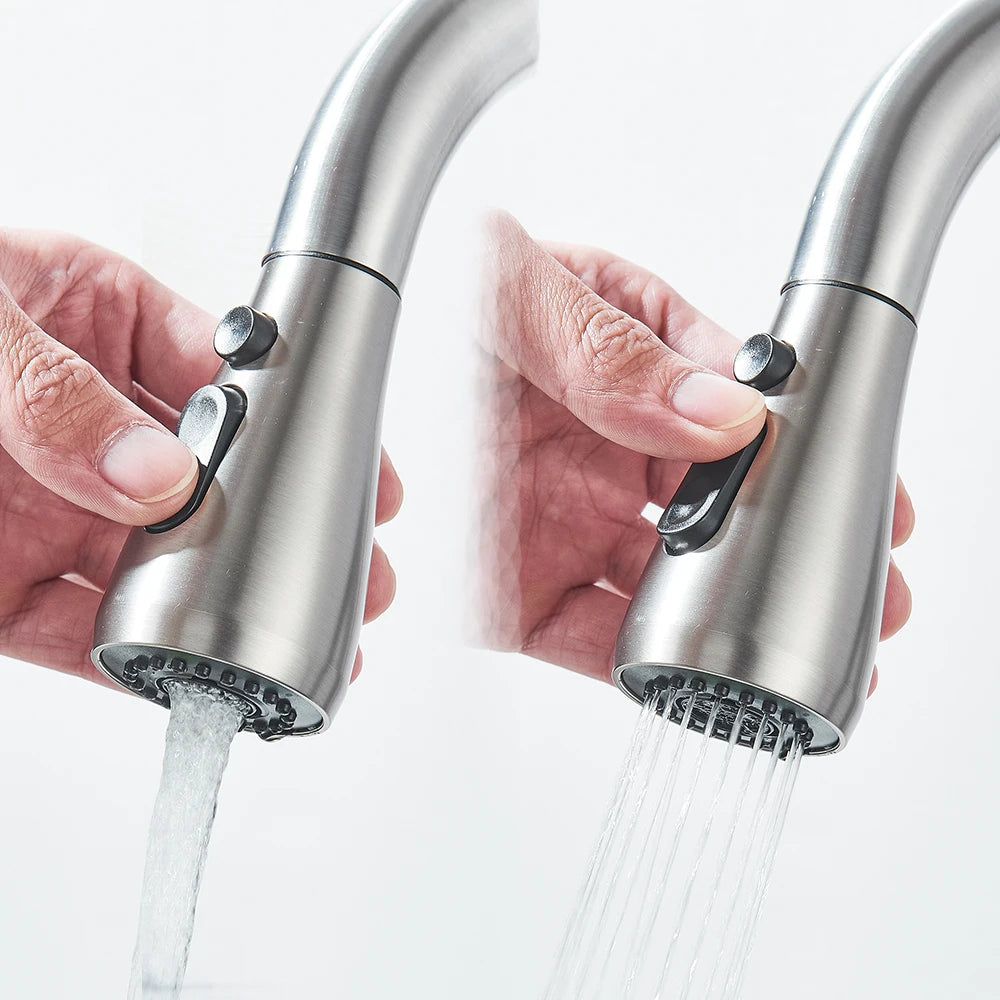 Kitchen Faucet Pull Out Brushed Nickle Stainless Steel Black Kitchen Mixed Tap Kitchen Sink Tap