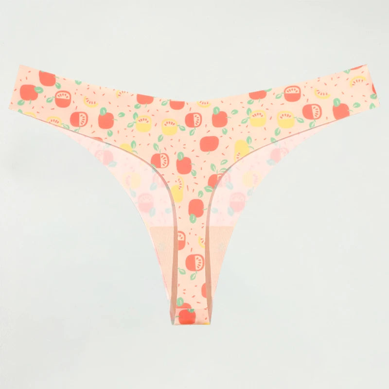 Ultra-thin Seamless Underwear Women's Panties Sexy Graphic Print Thongs Female Low-Waist Stretch G Strings Comfort Lingerie New