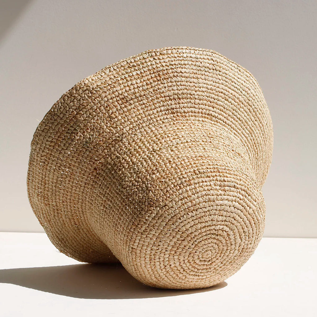 2026 new Raffia Straw Bucket Hat Women Summer Bikini Beach Hat Female Korean Travel Sun Protection Breathable Fisherman Hat