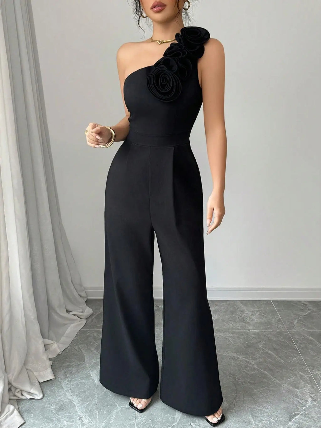 Elegant Women's Bodycon Jumpsuit, Sleeveless Backless Design, High Waist Ruched Detailing, Perfect for Parties & Events