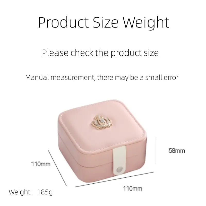 1pcs Double Layer Storage Box For Men And Women Large Capacity Leather Jewelry Box Hardware Latch Travel Portable Flip Lid Palm