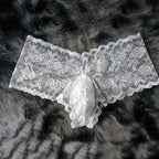 1pc Men's Sexy See Through Lace Pouch Lingerie Panties Bikini Briefs Underwear Low Waist Breathable Solid Color