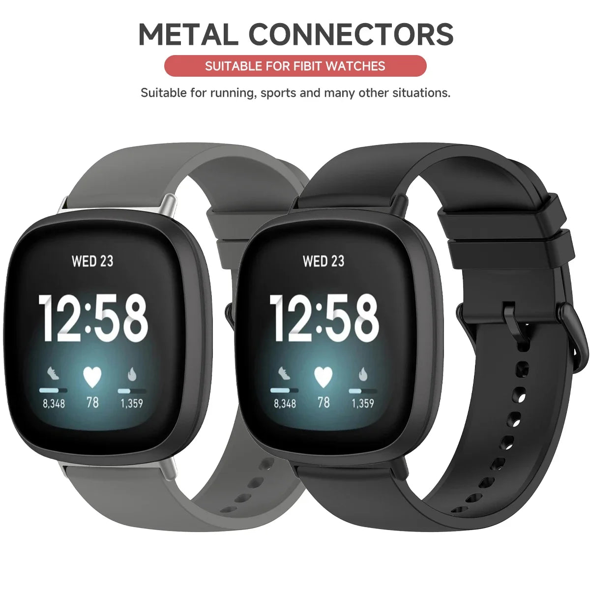 Silicone Strap For Fitbit Versa 4 3 2 1 Versa Lite Band SmartWatch Bracelet For Fitbit Sense/Sense 2 Correa Watchband Pin Buckle