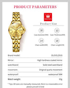 OLEVS 2910 Gold Luxury Brand Women's Watches Waterproof Luminous Wristwatch Date Original Certified Brand Quartz Watch for Lady