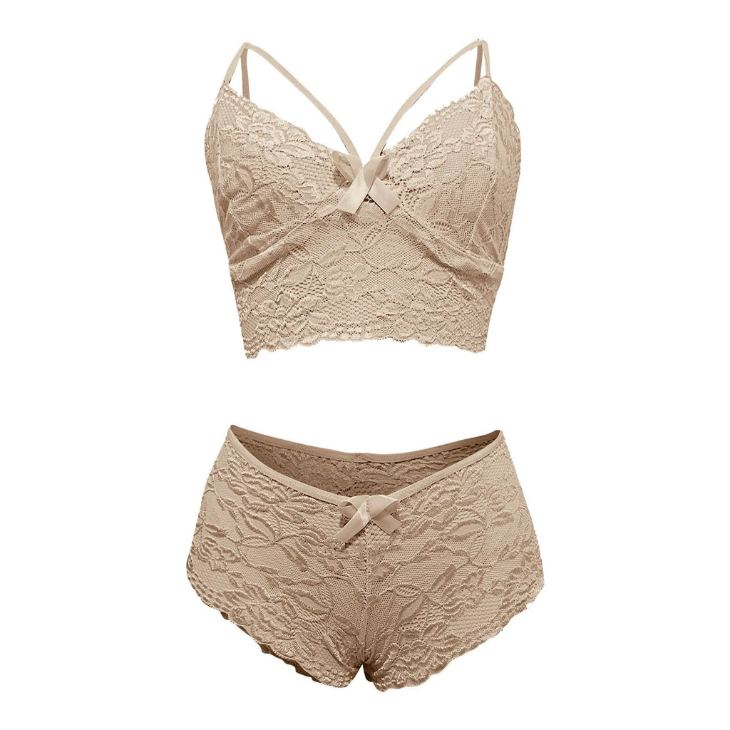 Sexy Adult Plus Size Lingerie Set Women's Push Up Corset And Thong Set Lace Floral Bralette Solid Sexy Underwear Woman LenceríA