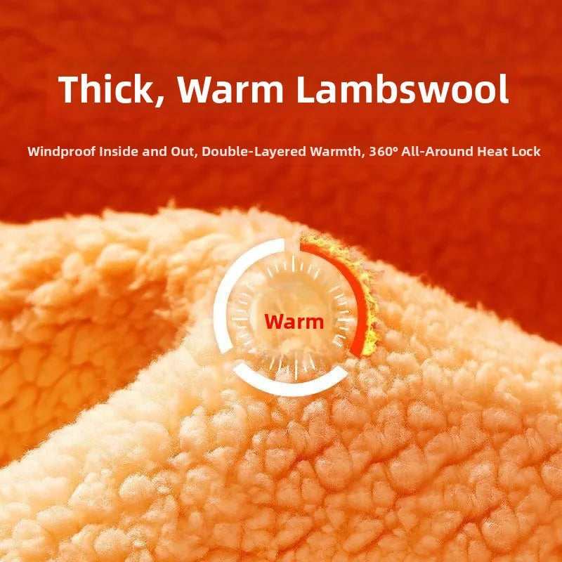 Thickened Lamb Velvet Hooded Cardigan Pure Color Oversize Sweatshirt Men Women Korean Style Winter Warm Casual Outerwear