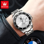OLEVS New Man Watch Luxury Top Brand One-Way Rotating Outer Ring Design Quartz Watch for Men Auto Date Waterproof Wrist Watches