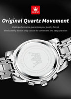 OLEVS Men's Watches Classic Multifunctional Flywheel Design Stainless steel Waterproof Moon Phase Men's Wristwatches 2024 Trend