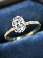 925 Sterling Silve Gorgeous Romantic 1-5CT Zircon Oval Stone Ring For Women Engagement Wedding Luxury High Quality Fine Jewelry