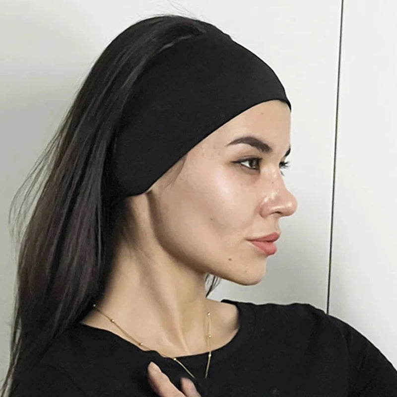 Thick Non Slip Yoga Headbands for Women, Wide Elastic Boho Hair Band, Sweat Wicking Sports Headband for Running Gym Workout