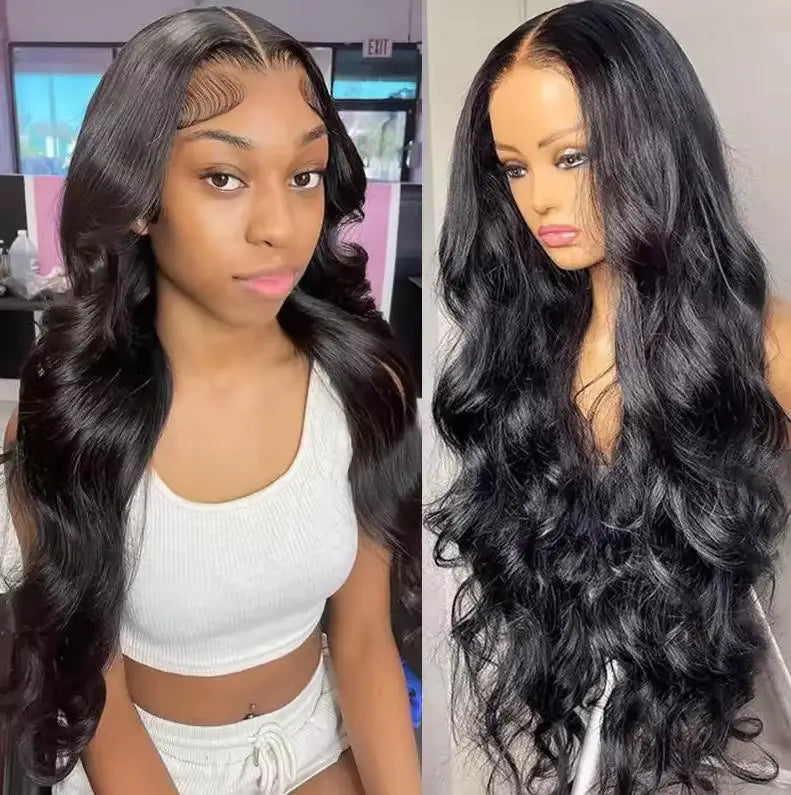 40 42 Inches Silky Smooth Natural Black Body Wave Virgin Lace Wig 16 To 42 Inches 13x6 Wide HD Lace Front 13x4 Daily Lace 250 Density Pre Plucked Undetectable Hairline
