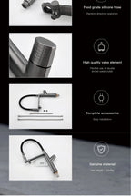 Luxury Gun Gray Brass Kitchen Faucet 1 Hole Double Handle Cold and Hot Dual Control, with Filtered Water Two Function Sink Tap