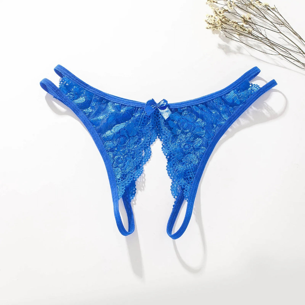Women'S Panties Sexy Sheer Lace Crotchless Low Waist Solid Briefs Modis Panties Sexy Open Bottom Large Size Underwear Bragas