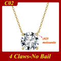 1-3ct Marquise Princess Emerald Pear Cut Women Moissanite Necklace Original 925 Sterling Silver Moissanite Diamond Jewelry Daily