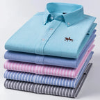 Plus Size 6XL 100% Cotton Long-Sleeve Shirts for Men Oxford Slim Fit Formal Shirt Without Pocket White Office Elegant Clothes
