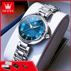 OLEVS 5608 Luxury Brand Women's Wristwatch Waterproof Stainless Steel Strap Luminous Date Quartz Watch for Ladies