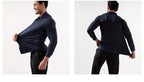 New Design Men's Solid Shirt Long Sleeve Autumn High Elasticity Casual Wrinkle Free No ironing Business Formal White Blue Social