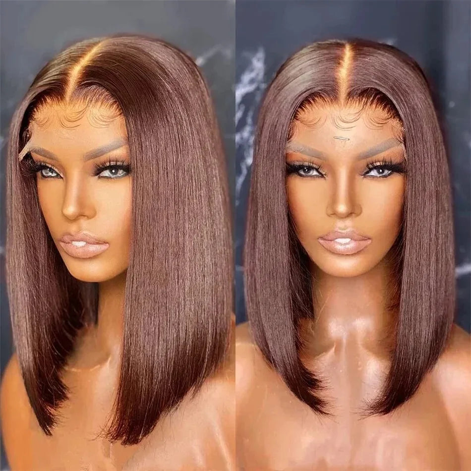 27# Blonde Short Bob Wig Human Hair 210% Straight 13x4 Lace Front Wig Human Hair Bob Wigs for Black Women Burgundy Brown Black