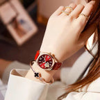RUIXINE Fashion Woman Watches Waterproof Luminous Date Leather Quartz Wristwatch Elegant Dress Ladies Watch For Woman's Gift