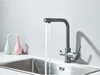 Chrome Purified Water Kitchen Faucet Pure Water Filter Deck Mounted Faucet Crane Dual Handles Hot Cold Water Mixer Taps